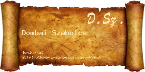 Dombai Szabolcs névjegykártya